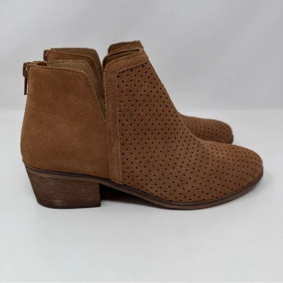 Nordstrom Susina Blakely Suede Leather Ankle Boots Brown Size 6.5 - Picture 2 of 9
